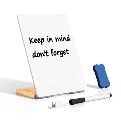 Desktop Whiteboard with Wooden Stand