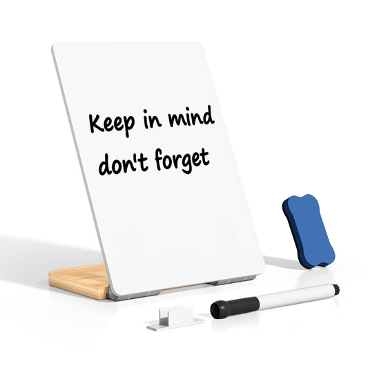 Desktop Whiteboard with Wooden Stand