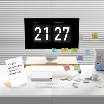Desktop Whiteboard with Wooden Stand