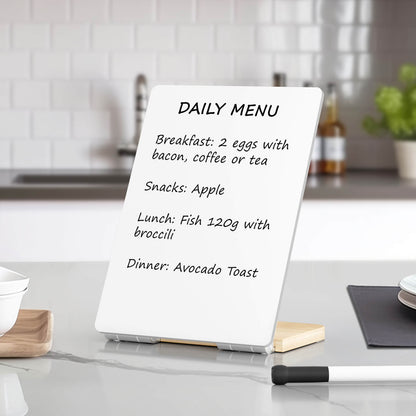 Desktop Whiteboard with Wooden Stand