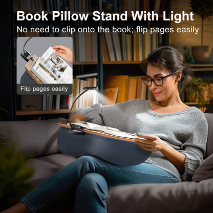 Book Pillow Stand with 6500K Reading Light