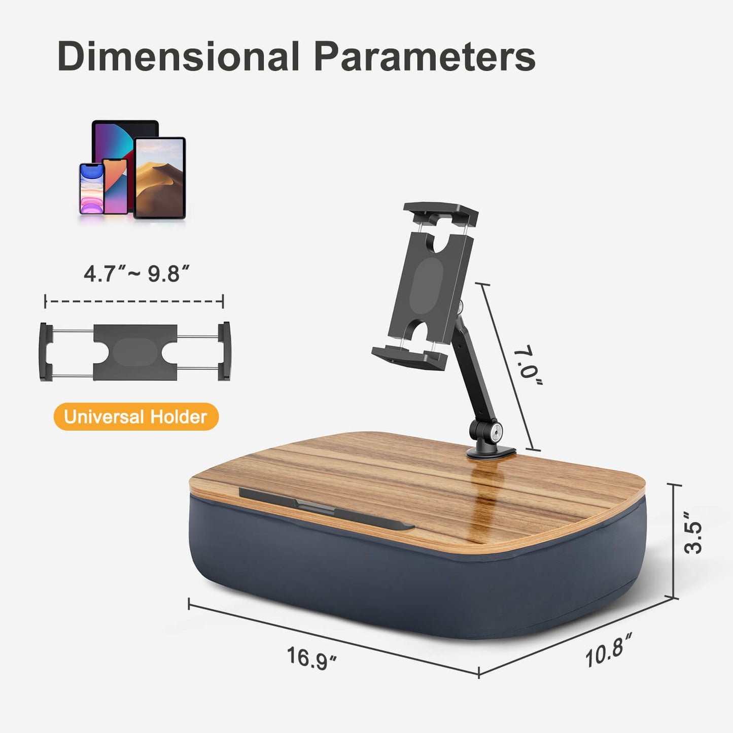 Tablet/Kindle Pillow Stand Gray