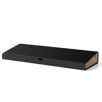 Sturdy Aluminum Frame with Wooden Storage Compartment Glass Desktop Whiteboard